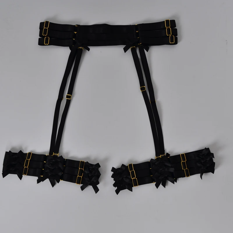 Čierne ženy podväzkový pás Lúk podväzok Harajuku Gotický telo postroj svadobné podväzky svadobné bondage popruhy, podväzkové pásy Obrázok 0