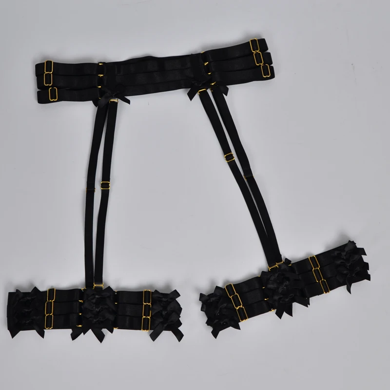 Čierne ženy podväzkový pás Lúk podväzok Harajuku Gotický telo postroj svadobné podväzky svadobné bondage popruhy, podväzkové pásy Obrázok 1