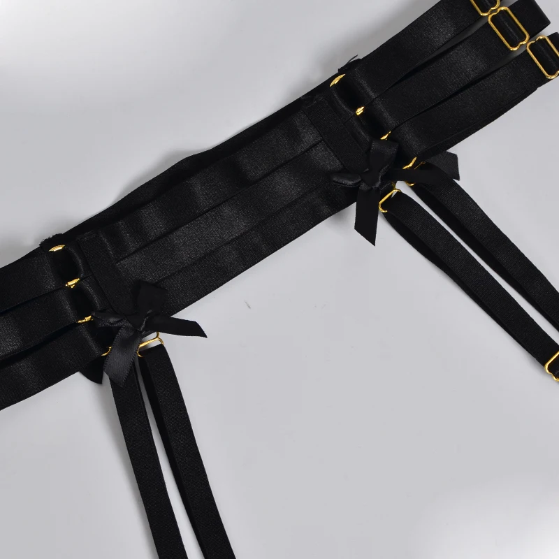 Čierne ženy podväzkový pás Lúk podväzok Harajuku Gotický telo postroj svadobné podväzky svadobné bondage popruhy, podväzkové pásy Obrázok 2