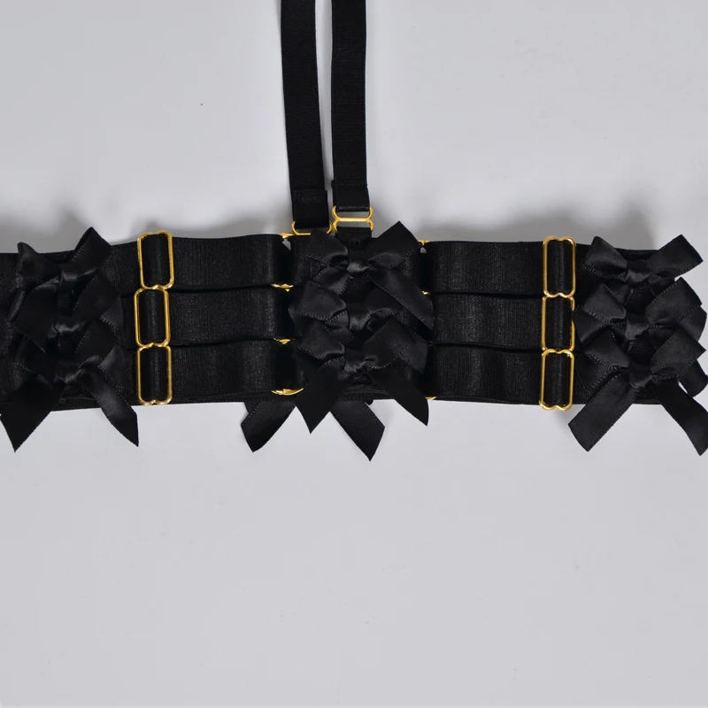 Čierne ženy podväzkový pás Lúk podväzok Harajuku Gotický telo postroj svadobné podväzky svadobné bondage popruhy, podväzkové pásy Obrázok 3