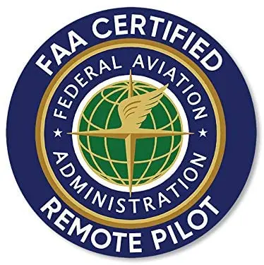 Americký Vinyl Kolo FAA Certifikované Vzdialeného Pilotného Nálepky (Logo Drone Federal Aviation Certifikácia) Obrázok 0