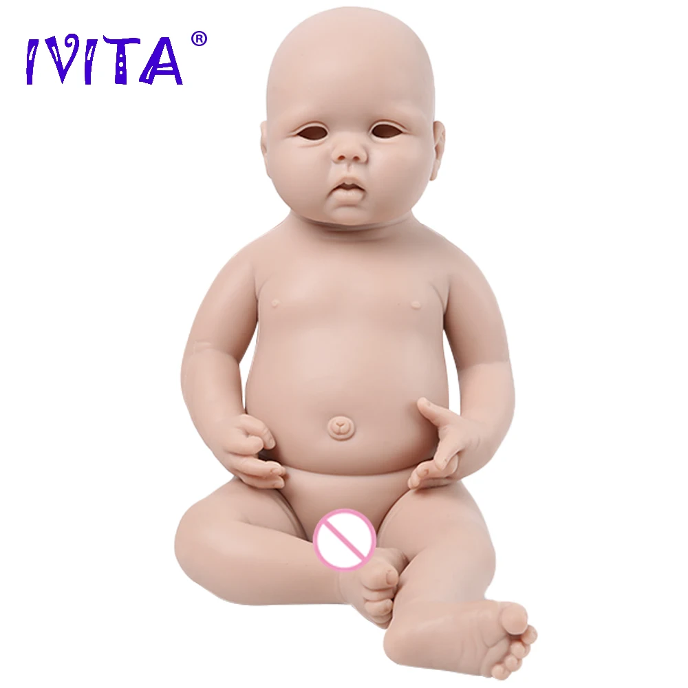 IVITA Silikónové Reborn Baby Doll 3 Farby Očí Možnosti Realisticky Novorodenca Nevyfarbené Nedokončené Mäkké Bábiky DIY Prázdne Hračky, Stavebnice Obrázok 1