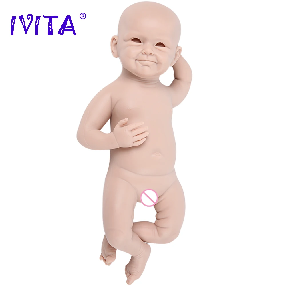 IVITA Silikónové Reborn Baby Doll 3 Farby Očí Možnosti Realisticky Novorodenca Nevyfarbené Nedokončené Mäkké Bábiky DIY Prázdne Hračky, Stavebnice Obrázok 2