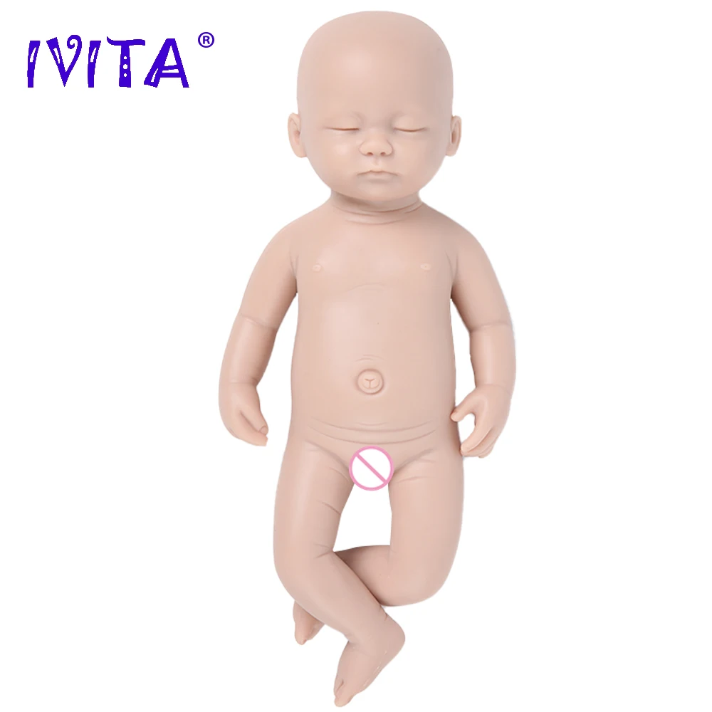 IVITA Silikónové Reborn Baby Doll 3 Farby Očí Možnosti Realisticky Novorodenca Nevyfarbené Nedokončené Mäkké Bábiky DIY Prázdne Hračky, Stavebnice Obrázok 3