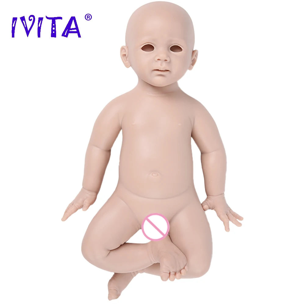 IVITA Silikónové Reborn Baby Doll 3 Farby Očí Možnosti Realisticky Novorodenca Nevyfarbené Nedokončené Mäkké Bábiky DIY Prázdne Hračky, Stavebnice Obrázok 4