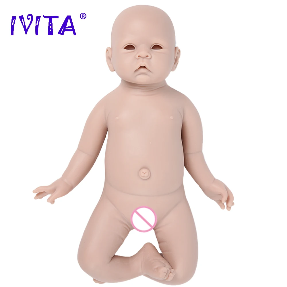 IVITA Silikónové Reborn Baby Doll 3 Farby Očí Možnosti Realisticky Novorodenca Nevyfarbené Nedokončené Mäkké Bábiky DIY Prázdne Hračky, Stavebnice Obrázok 5