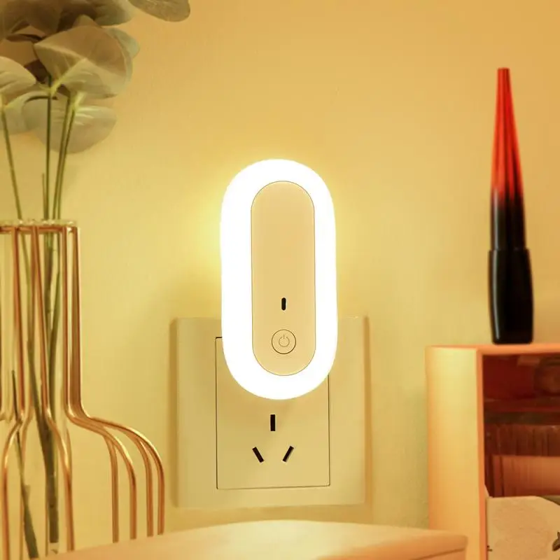 Smart Home Oválne, Diaľkové Ovládanie Nočné Svetlo Spálňa Posteli Plug Rýchle Nabíjanie Nočné Svetlo Dieťa Kŕmenie Lampa LED Nočné Svetlo Obrázok 3