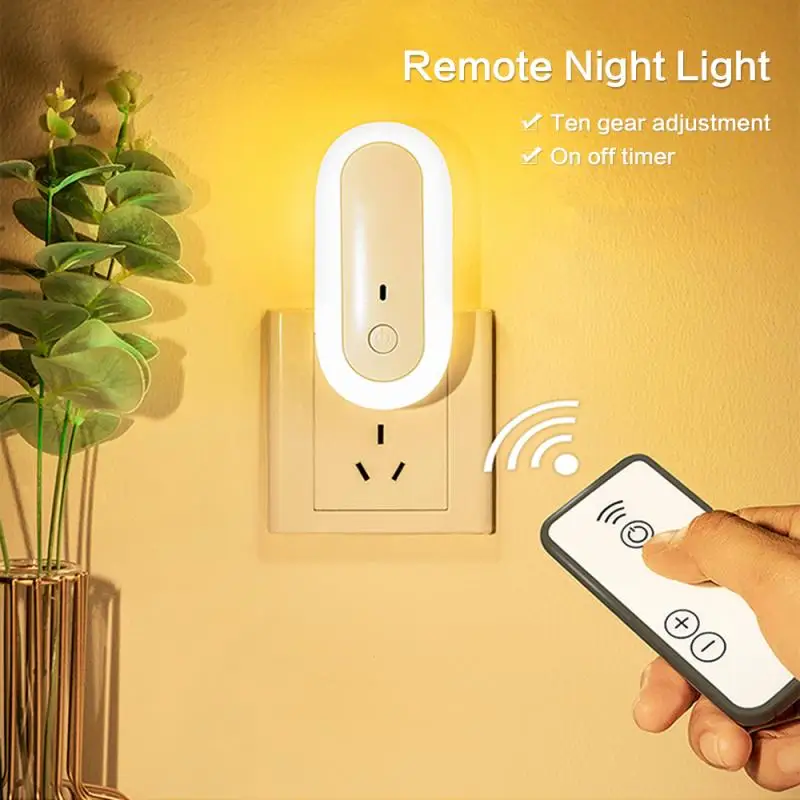 Smart Home Oválne, Diaľkové Ovládanie Nočné Svetlo Spálňa Posteli Plug Rýchle Nabíjanie Nočné Svetlo Dieťa Kŕmenie Lampa LED Nočné Svetlo Obrázok 4