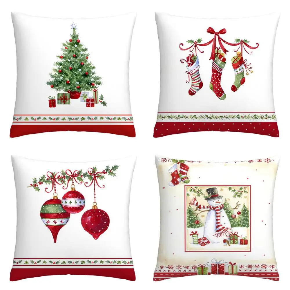 Vianočné snehuliak obliečka na vankúš, obývacia izba gauč vankúš, 60x60 prispôsobiteľné, domáce dekorácie Vianoce Obrázok 0