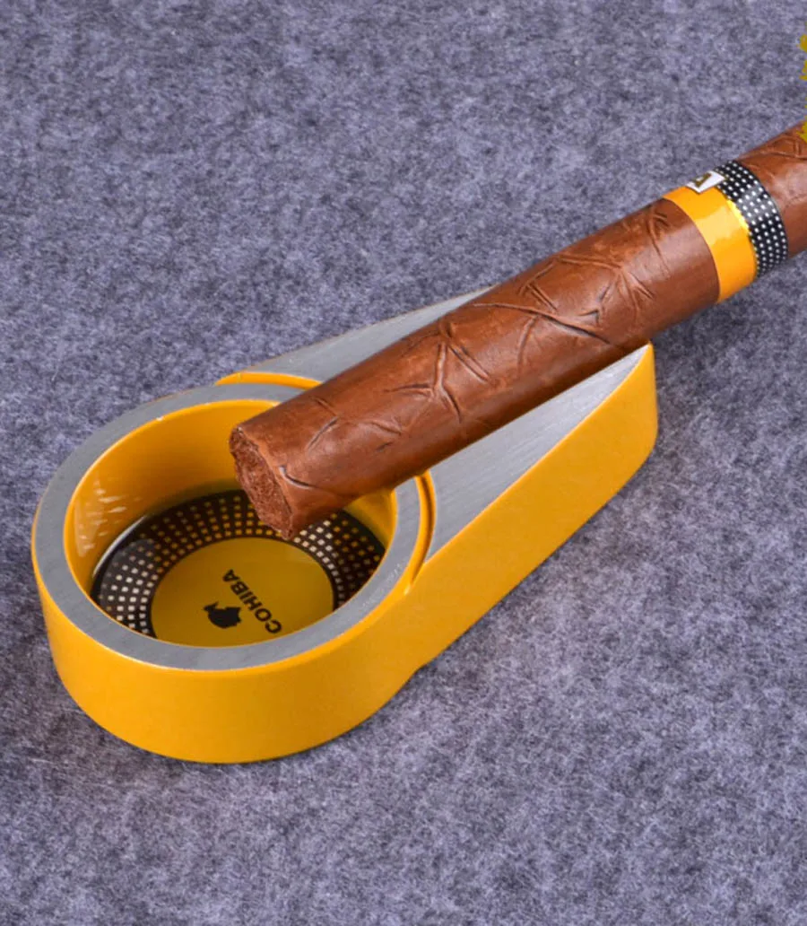 COHIBA Gadgets Malej Veľkosti Titánové Zliatiny Kovov Cigaru Popolník Mini Zliatiny Titánu Prenosné Cestovné Tabak Cigar Držiak Popolníka Obrázok 5