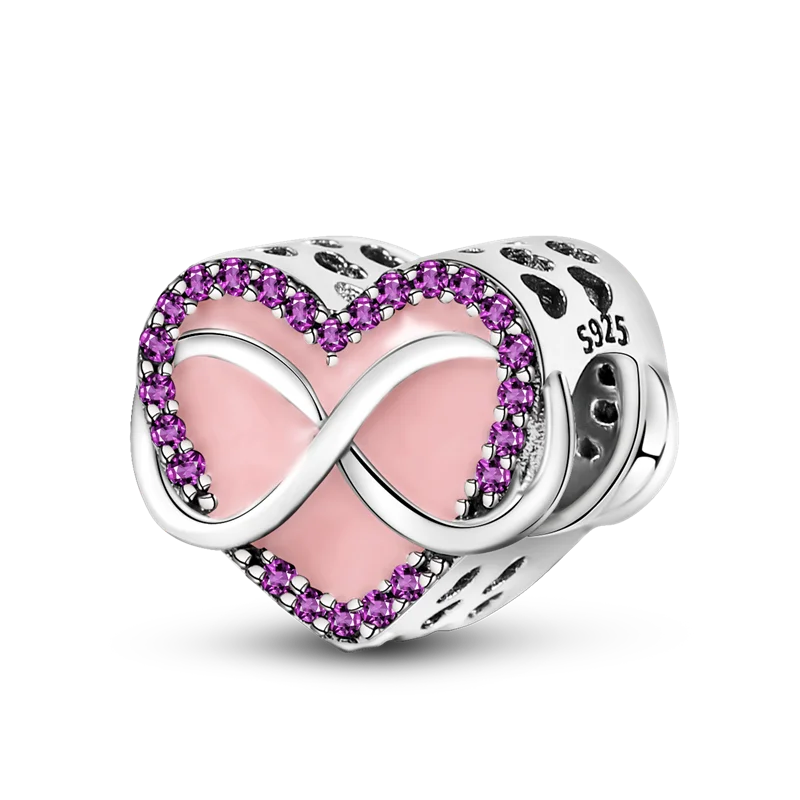 QWC Nové Ružové série Srdce Prívesok Korálky Fit Pôvodné Pandora 925 Sterling Silver Kúzlo Náramok pre Ženy, Jemné Šperky, Takže Obrázok 2
