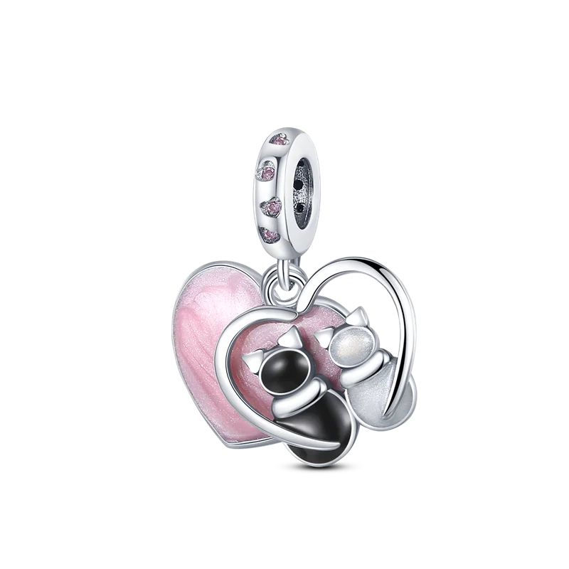 QWC Nové Ružové série Srdce Prívesok Korálky Fit Pôvodné Pandora 925 Sterling Silver Kúzlo Náramok pre Ženy, Jemné Šperky, Takže Obrázok 5