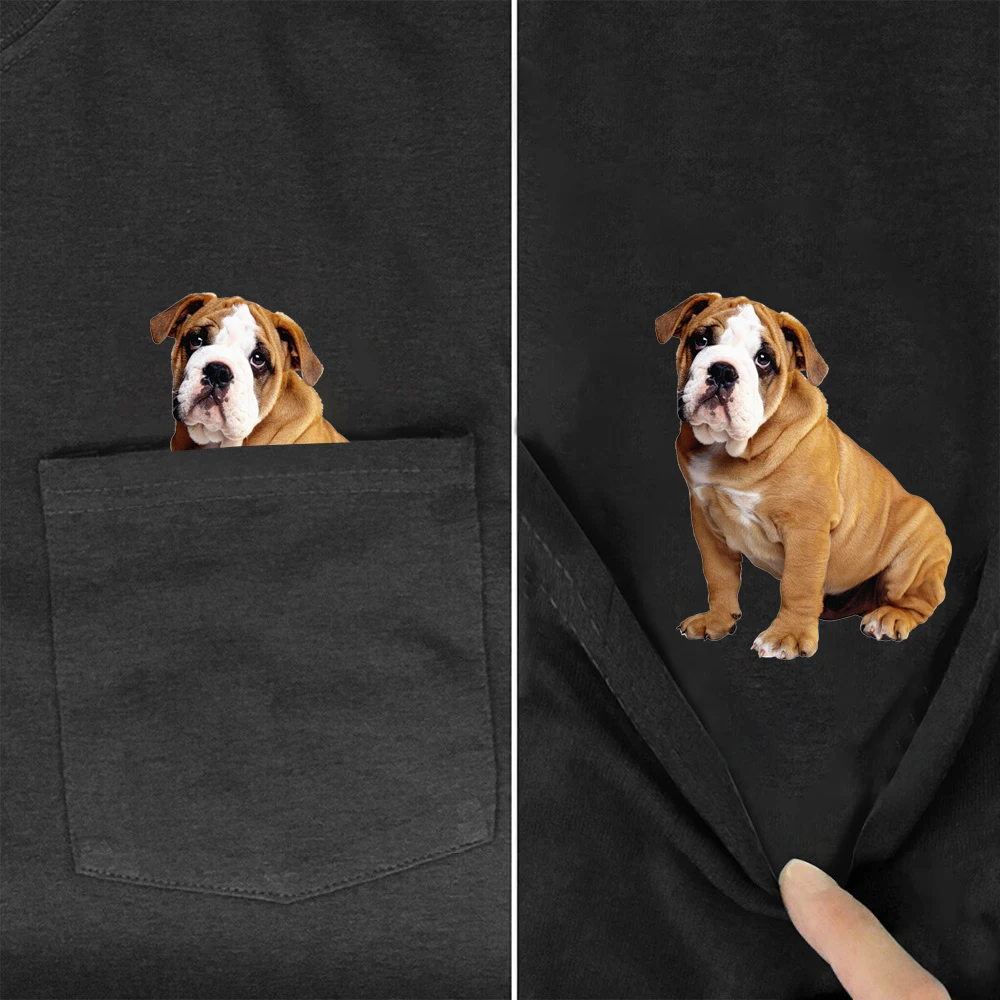 Funny T-Shirt Módne Vrecku Roztomilý Corgi Vytlačené T-shirt pre Mužov pre Ženy Košele Hip Hop Topy Psa Bavlna Tees Obrázok 1