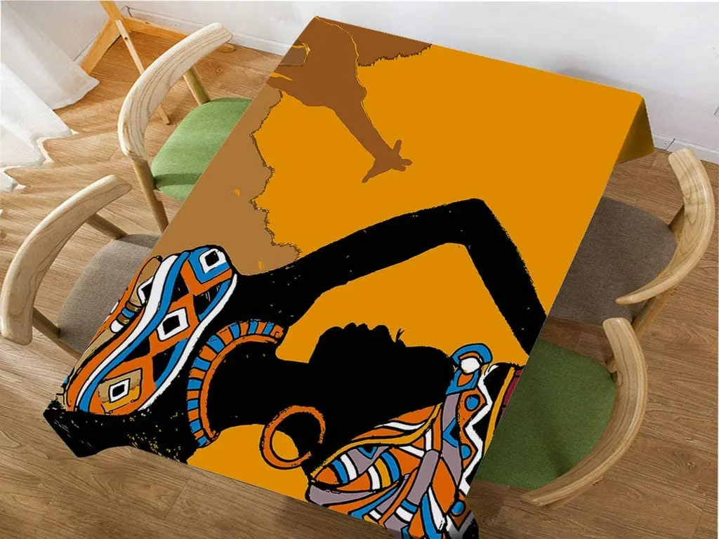 Africkej Ženy Hlavu Holding Stean Obrus Stola obal na Jedlo/BBQ/Piknik/Káva Obrázok 2