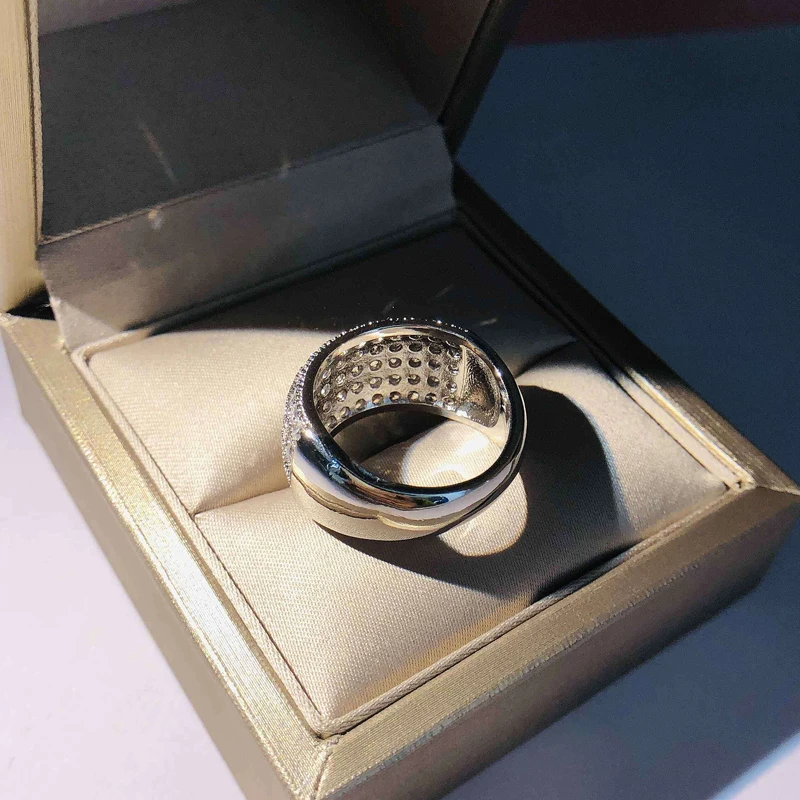 Ultra-flash biela plný Cubic Zirconia Krúžok Pre Ženy, Svadobné Zásnubný Prsteň Módne Šperky veľkoobchod Size6-10 Obrázok 1