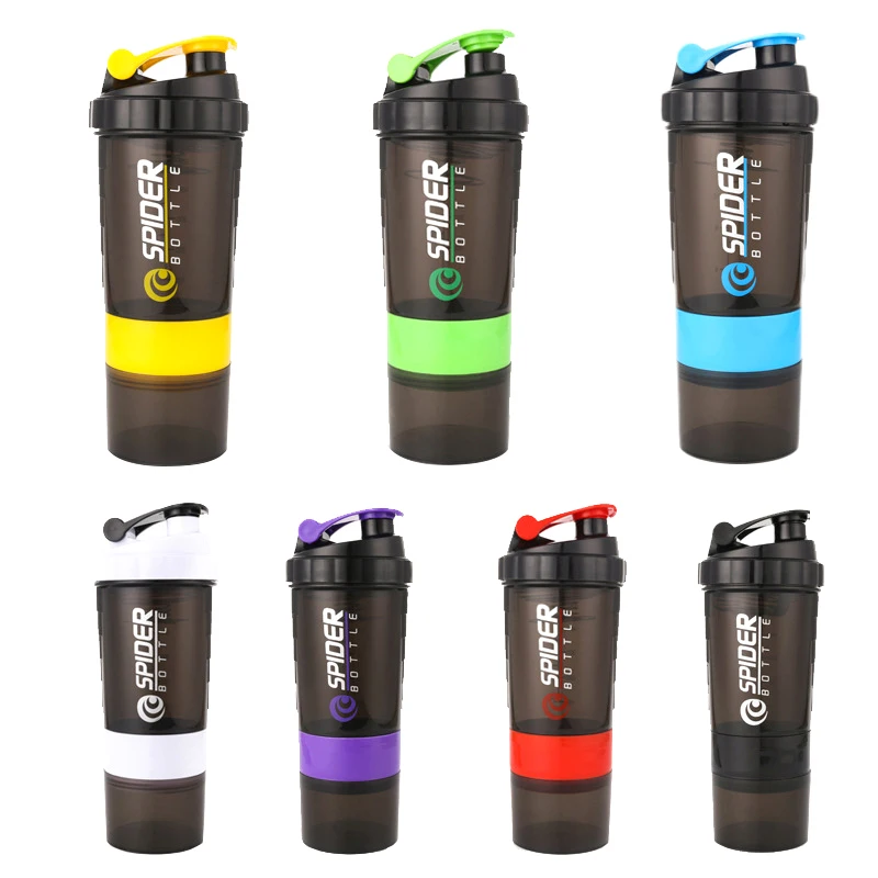 Nová Športová Gym Prášok Shaker Fľaša Vody Pre Mužov BPA Free Bielkovín Trepačke Fľaše 3 Vrstvy Veľkú Kapacitu, Plastové Miešanie Poháre Obrázok 1