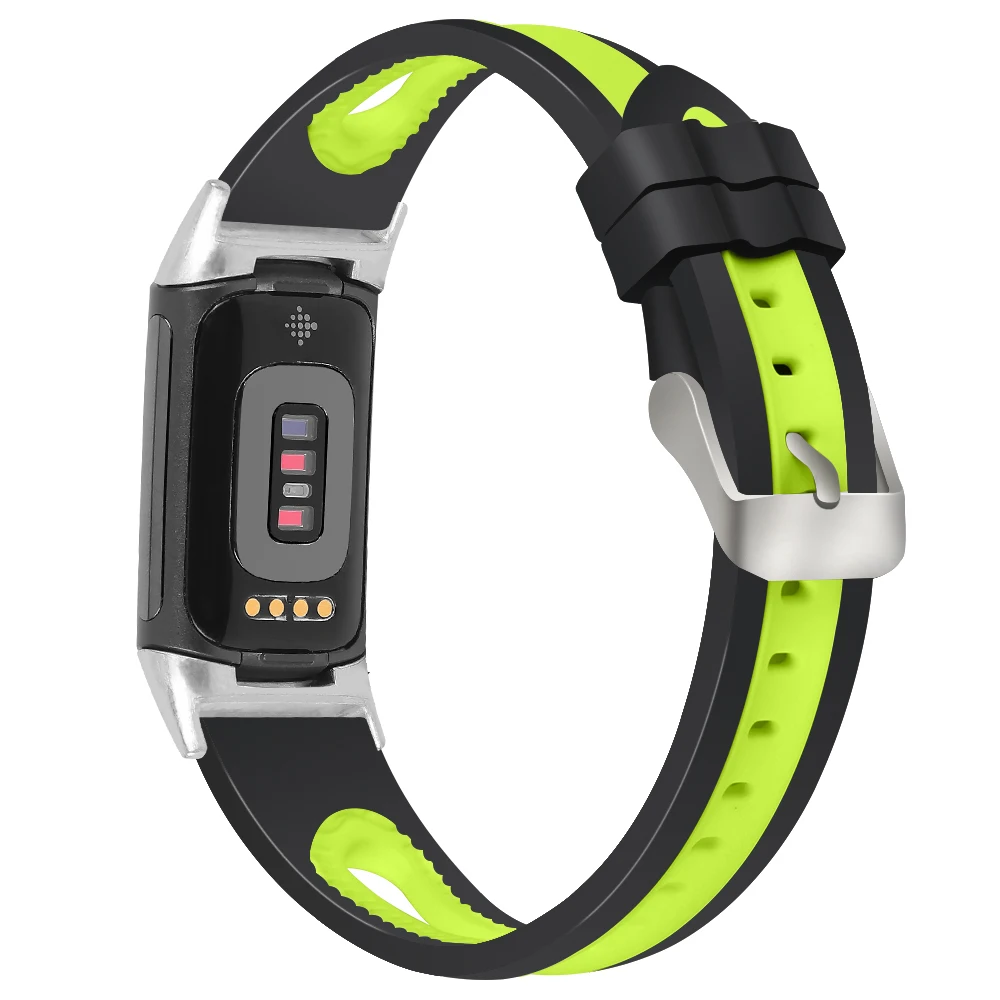 Correa Pre Fitbit poplatok 5 športový náramok smart watchband popruh poplatok 5 dve farebné silikónové Priedušná hodinky remienok Náhradné Obrázok 3