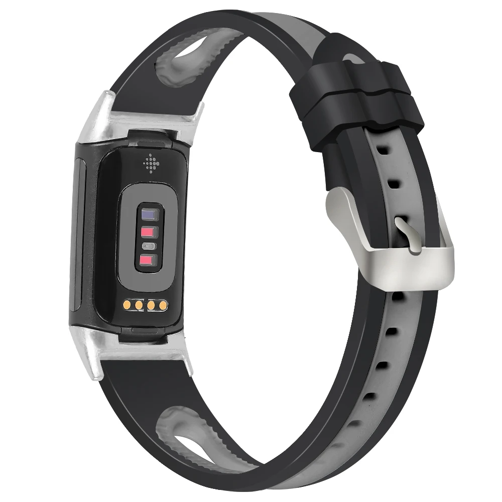 Correa Pre Fitbit poplatok 5 športový náramok smart watchband popruh poplatok 5 dve farebné silikónové Priedušná hodinky remienok Náhradné Obrázok 4