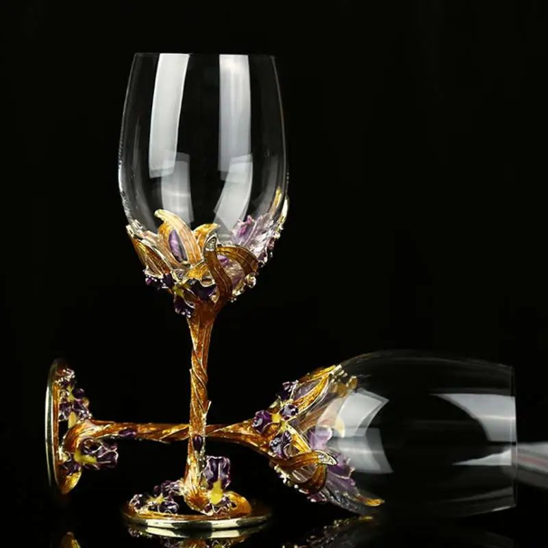 Retro Smalt Pohárov na Víno Crystal Iris Fire Šampanské Sklo Svadobné Party Sklo Pohár Bar Dekorácie Drinkware Darčeky 2ks/Set Obrázok 1