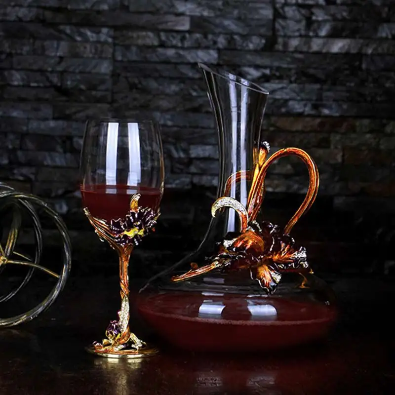 Retro Smalt Pohárov na Víno Crystal Iris Fire Šampanské Sklo Svadobné Party Sklo Pohár Bar Dekorácie Drinkware Darčeky 2ks/Set Obrázok 5