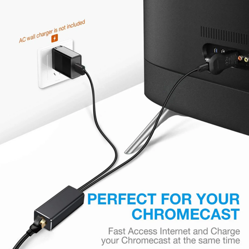 Micro USB Napájanie RJ45 100Mbps Adaptér pre Chromecast/Požiaru TV Stick Sieťová Karta Televízie Ethernet Prevodník Príslušenstvo Obrázok 1