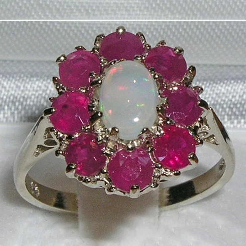 Jednoduché vykladané Fialový Diamant Biely Drahokam Prsteň Zásnubný Výročie Šperky so suvenírmi veľkosť 6-10 Obrázok 0