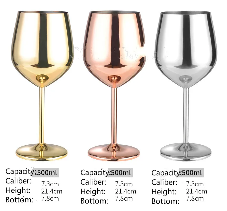 304 nerezovej ocele, medi á jednovrstvové fire anti-jeseň sklo koktail sklo 500 ml víno, poháre na šampanské poháre Obrázok 3