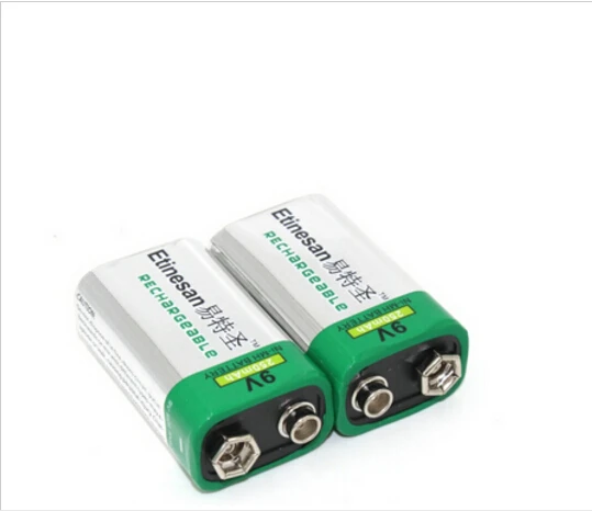 2 ks Etinesan REÁLNE možnosti 250mah 9v nimh Nabíjateľné 9 Voltovú Batériu pre ktv mikrofón , Multimeter ect.Hračky Baterka Obrázok 4