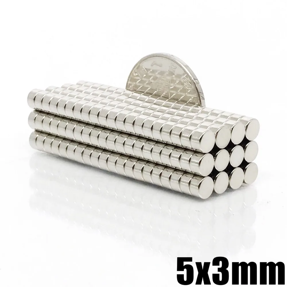 20~5000pcs 5x3 mm N35 Malé Okrúhle Silný Magnet 5 mm x 3 mm Plechu Neodýmu Magnet 5x3mm Trvalé NdFeB Magnety Silné 5*3 mm Obrázok 1