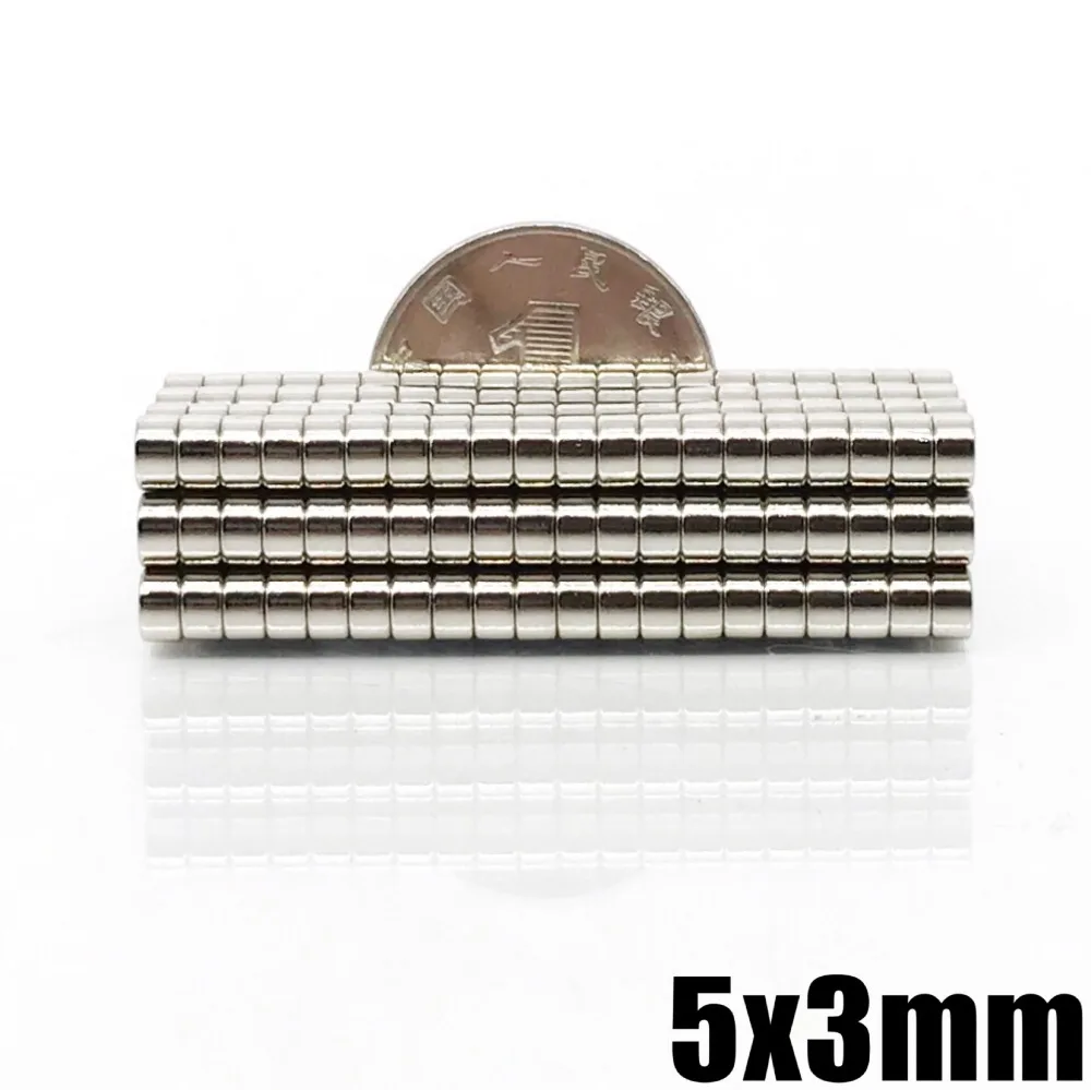 20~5000pcs 5x3 mm N35 Malé Okrúhle Silný Magnet 5 mm x 3 mm Plechu Neodýmu Magnet 5x3mm Trvalé NdFeB Magnety Silné 5*3 mm Obrázok 2