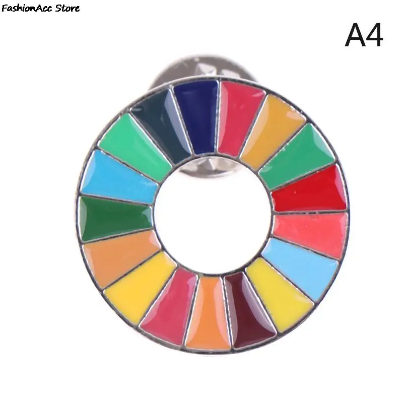 Enamal 17 Farieb Cieľov trvalo Udržateľného Rozvoja Brošňa OSN SDG Rainbow Pripnúť Odznak dámske Módne Šperky Mužov Obrázok 5