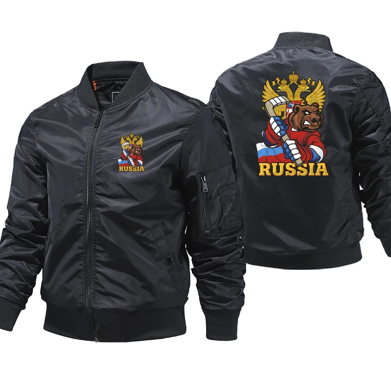 Muži Ruskej Hockeys Medveď Bombardér Bunda Mužov Hot Predaj Teplej Módy Outwear Značky Kabát Tenký Dizajn, Male Vetrolam Bundy Obrázok 0