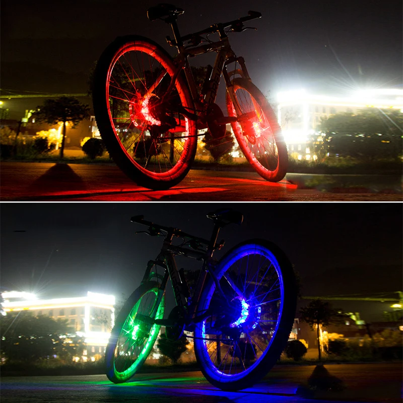 7 Farba 21 Režimy Farebné LED Bicykel Svetlo USB Nabíjateľné Bicykel Predné Zvyškový Náboj Hovoril Lampa s Deťmi Rovnováhu na Bicykli Svetlá Obrázok 5