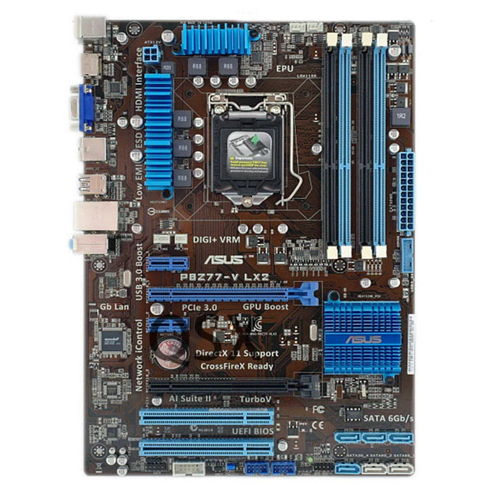 Asus P8Z77-V LX2 Ploche používa základnú Dosku Z77 Pätica LGA 1155 i3 i5 i7 DDR3 32G SATA3 USB3.0 ATX Obrázok 0