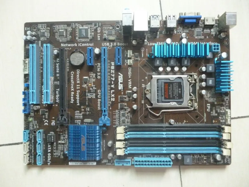 Asus P8Z77-V LX2 Ploche používa základnú Dosku Z77 Pätica LGA 1155 i3 i5 i7 DDR3 32G SATA3 USB3.0 ATX Obrázok 1