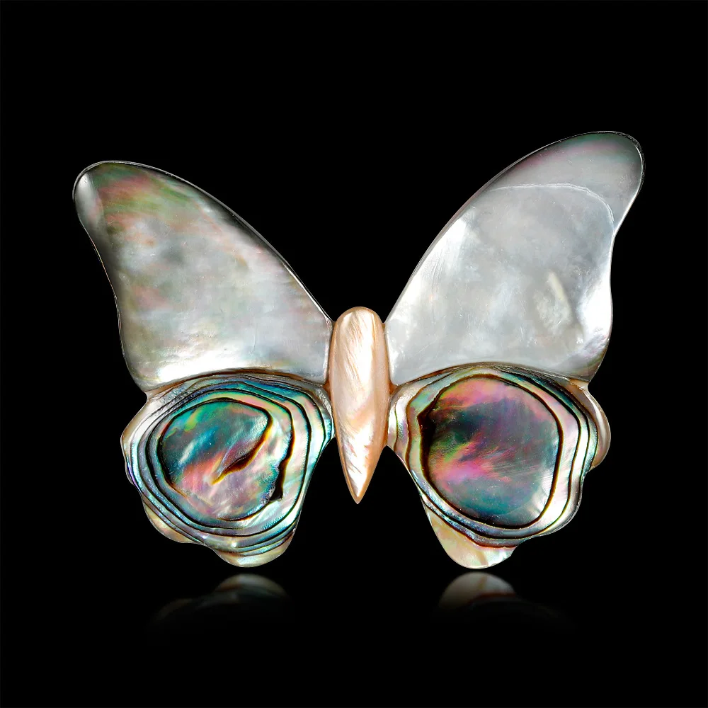 1pcs Lady Vintage Hmyzu Motýľ Brošňa Prírodné Abalone Shell Roztomilý Zvierat Brošňa Vysoko Kvalitné Doplnky Strany Darček Šperky Obrázok 1
