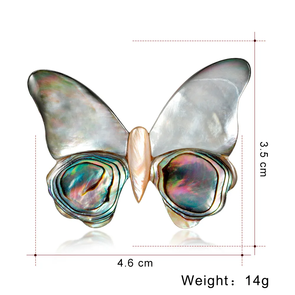 1pcs Lady Vintage Hmyzu Motýľ Brošňa Prírodné Abalone Shell Roztomilý Zvierat Brošňa Vysoko Kvalitné Doplnky Strany Darček Šperky Obrázok 5