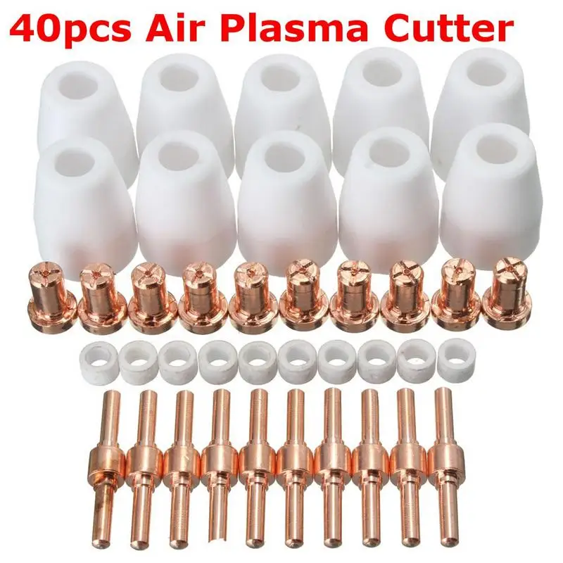 Air Plasma Cutter Plazma Tip Tryska PT-31 LG-40 Elektródy Rozšírené Rezanie Spotrebný materiál Pre CUT-50 CUT-40 D 40PCS/Set Obrázok 0