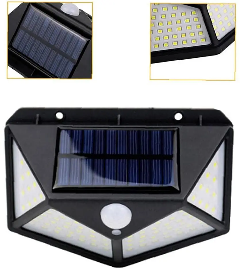 Vonkajšie 100 LED solárne Osvetlenie Reflektor 3 Svetelné Módy Snímač Pohybu Bezpečnostné Svetlá,Nepremokavé Solárne lampy Obrázok 1