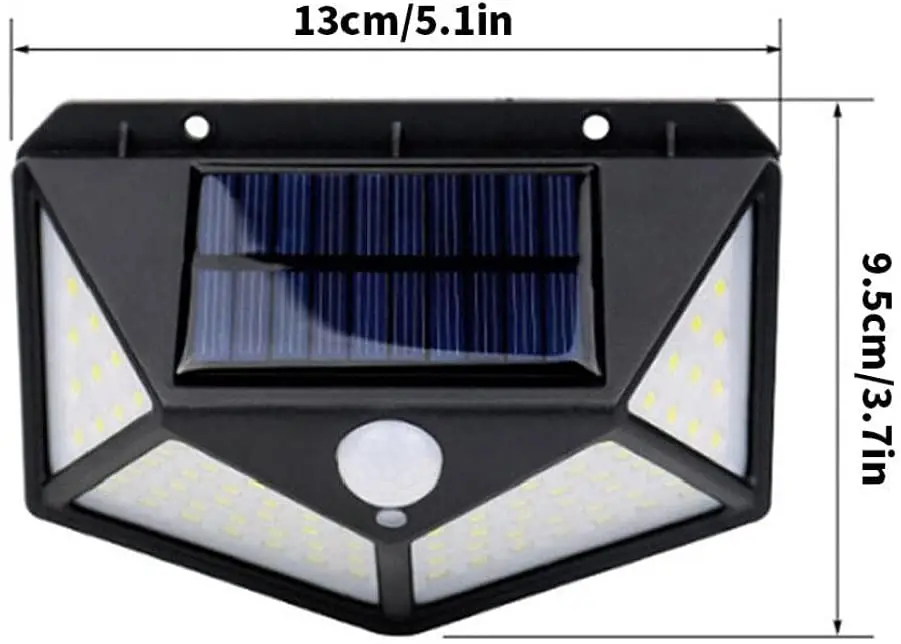 Vonkajšie 100 LED solárne Osvetlenie Reflektor 3 Svetelné Módy Snímač Pohybu Bezpečnostné Svetlá,Nepremokavé Solárne lampy Obrázok 2