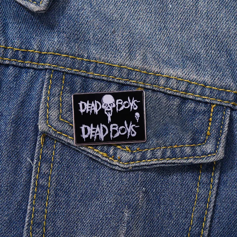 Rocková Skupina Dead Boys Skull Logo Brošňa Smalt Pin Brošne Kovové Odznaky Preklopke Kolíky Denim Jacket Šperky, Doplnky, Darčeky Obrázok 3