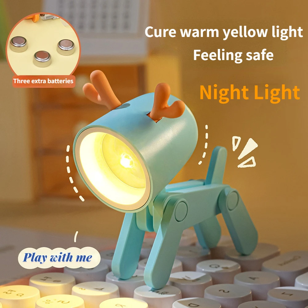 Mini Roztomilé Zvieratko Svetlo LED Nočné Svetlo DIY Kawaii Darček Cartoon Pet Skladacie Stolové Lampy, detská Izba Posteli, Spálne, Obývacia Izba Dekor Obrázok 0