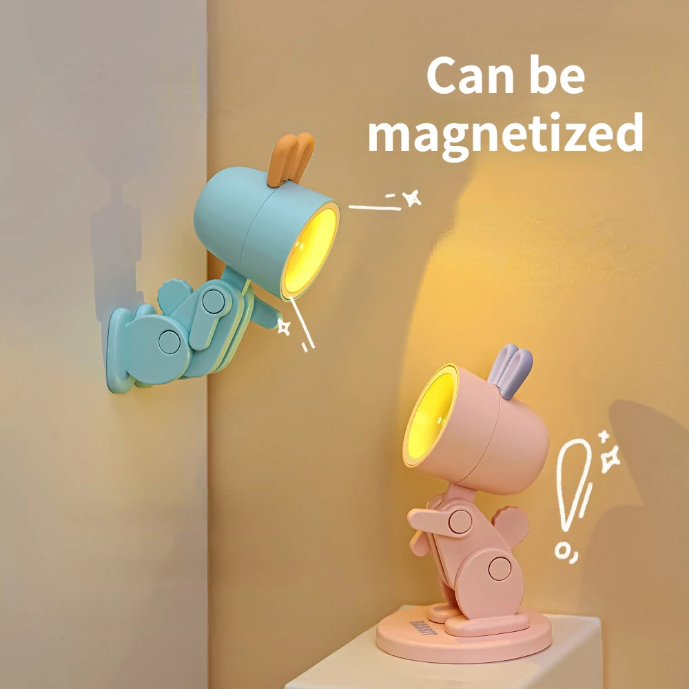 Mini Roztomilé Zvieratko Svetlo LED Nočné Svetlo DIY Kawaii Darček Cartoon Pet Skladacie Stolové Lampy, detská Izba Posteli, Spálne, Obývacia Izba Dekor Obrázok 2