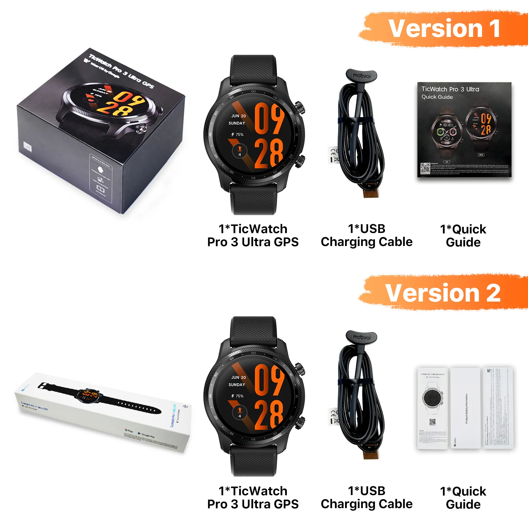 TicWatch Pro 3 Ultra GPS Nosenie OS Smartwatch Mužov Qualcomm 4100 Mobvoi Duálny Procesor Systému Sledovať Kyslíka v Krvi, Monitorovanie Obrázok 5