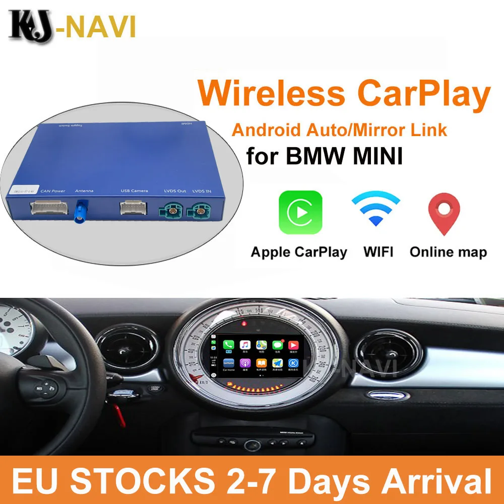 Bezdrôtové Apple CarPlay Android Auto Dekodér Pre BMW Mini Cooper F54 F55 F56 F60 2014-2018 NBT Systém Obrazovke Podporu Zadná Kamera Obrázok 0