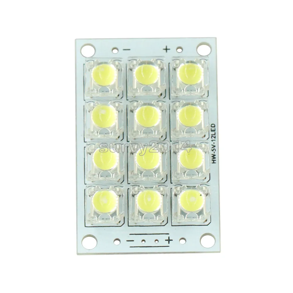 12 LED, Super Jasné Biele LED Piranha Rady Noc LED Svetlá na Čítanie 5mm Vysoký Jas DC 3V-5V Obrázok 2