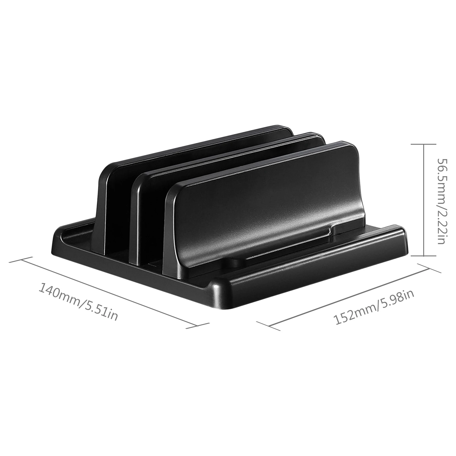 Prenosné Vertikálne Nastaviteľný Hliníkový Stojan Ploche Dual Slot Notebook Tablet Base Mount Držiak Dock Pre Macbook Pro Vzduchu Obrázok 5