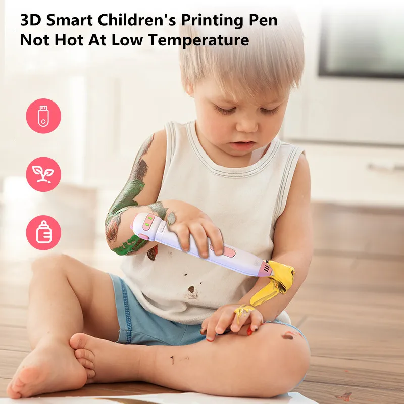 3D Tlač Pero Pre Deti 3D Kreslenie Tlač Ceruzka Kompatibilné PCL Bezpečnostné Vlákna Pre Dieťa Vzdelávania Vianočný Darček k Narodeninám Obrázok 1