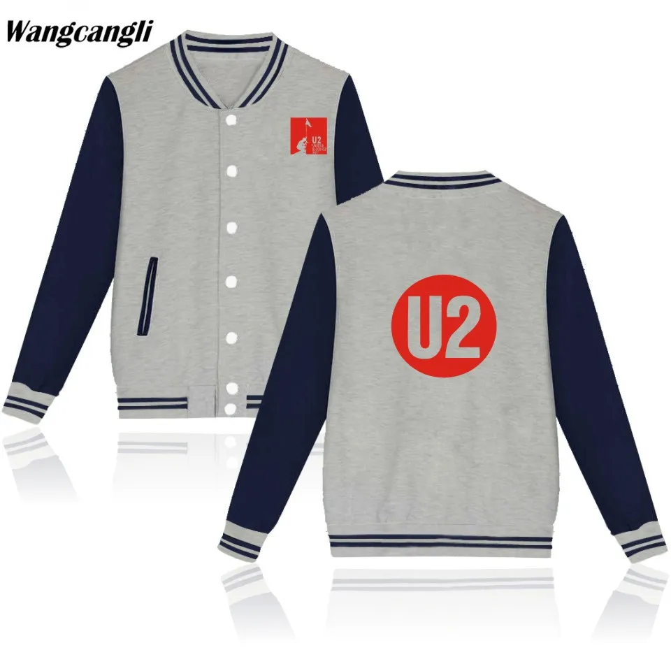 U2 Vytlačené Rocková Kapela baseballová Bunda bomber Bunda muži ženy móda mikina hip hop jednotné hoodies kabát značky oblečenia Obrázok 4