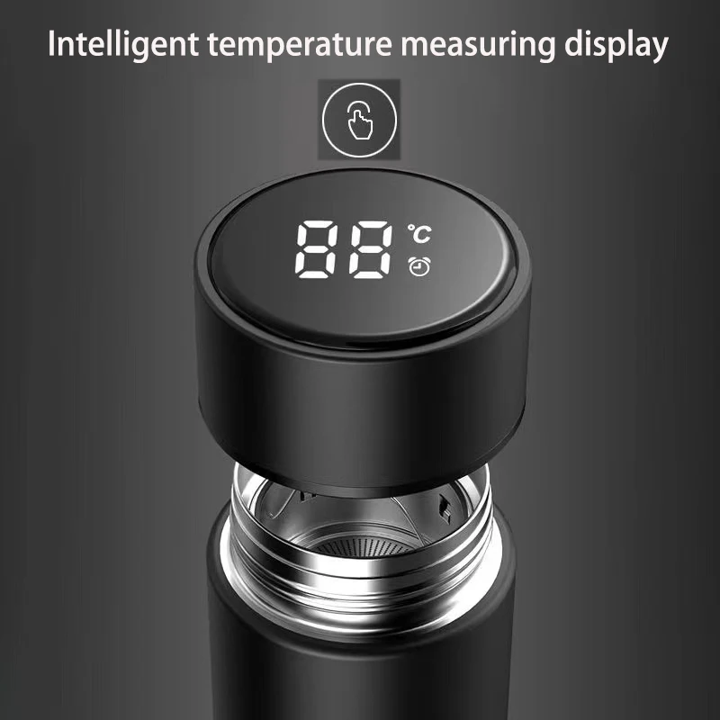 500 ML Smart Digital Termosky Pohár Udržuje Chlad a Teplo Termálnej Vody, Fľaša Zobrazenie Teploty Zachovanie Vákuové Banky Obrázok 1